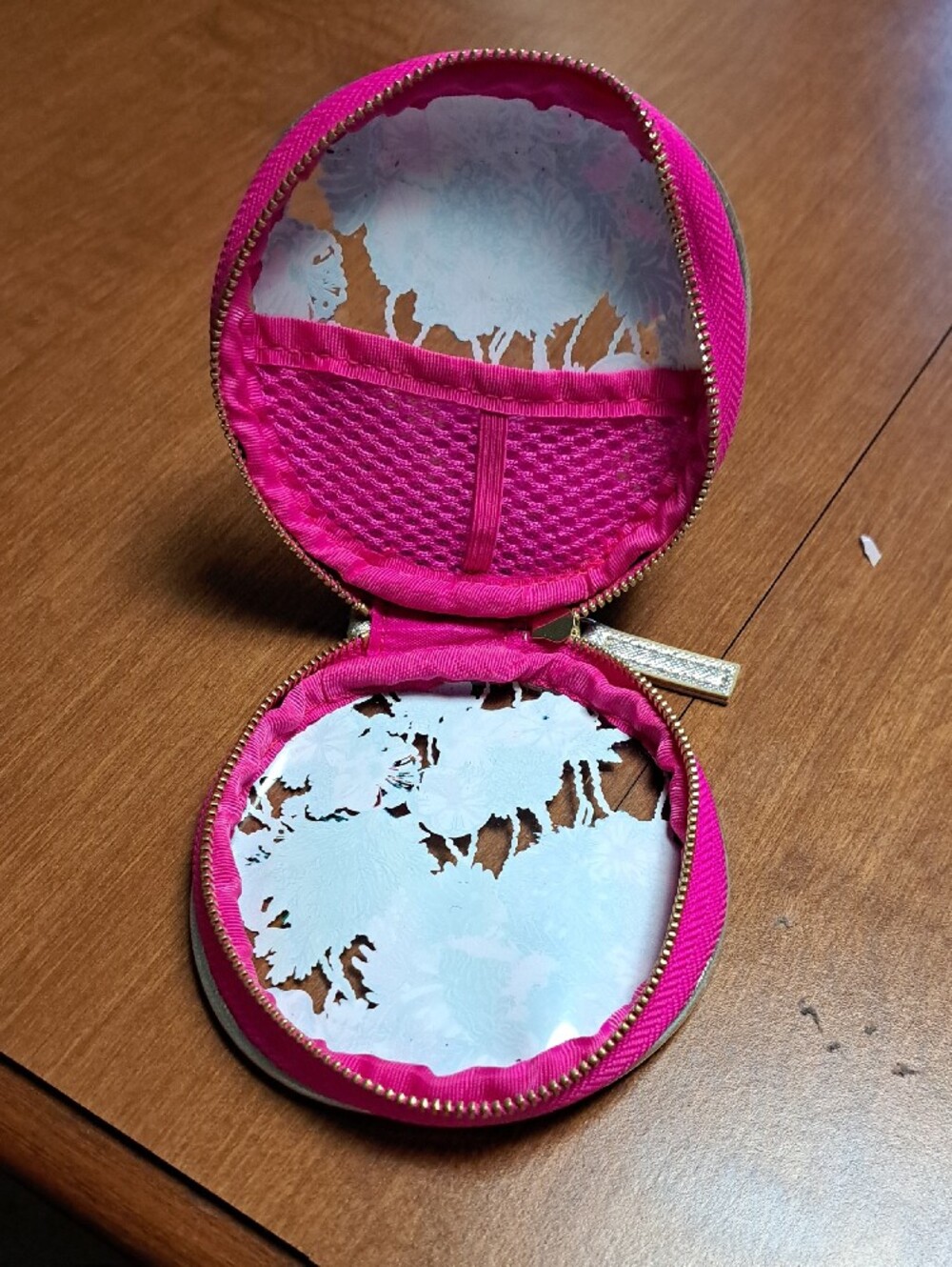 Lilly Pulitzer Pink Floral Clear Top Jewelry Case - Picture 3 of 4